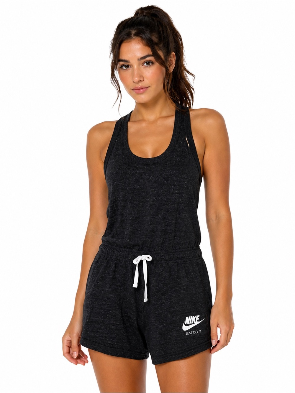 Nike Black Athletic Romper | Sporty Lounge One-Piece | Size S